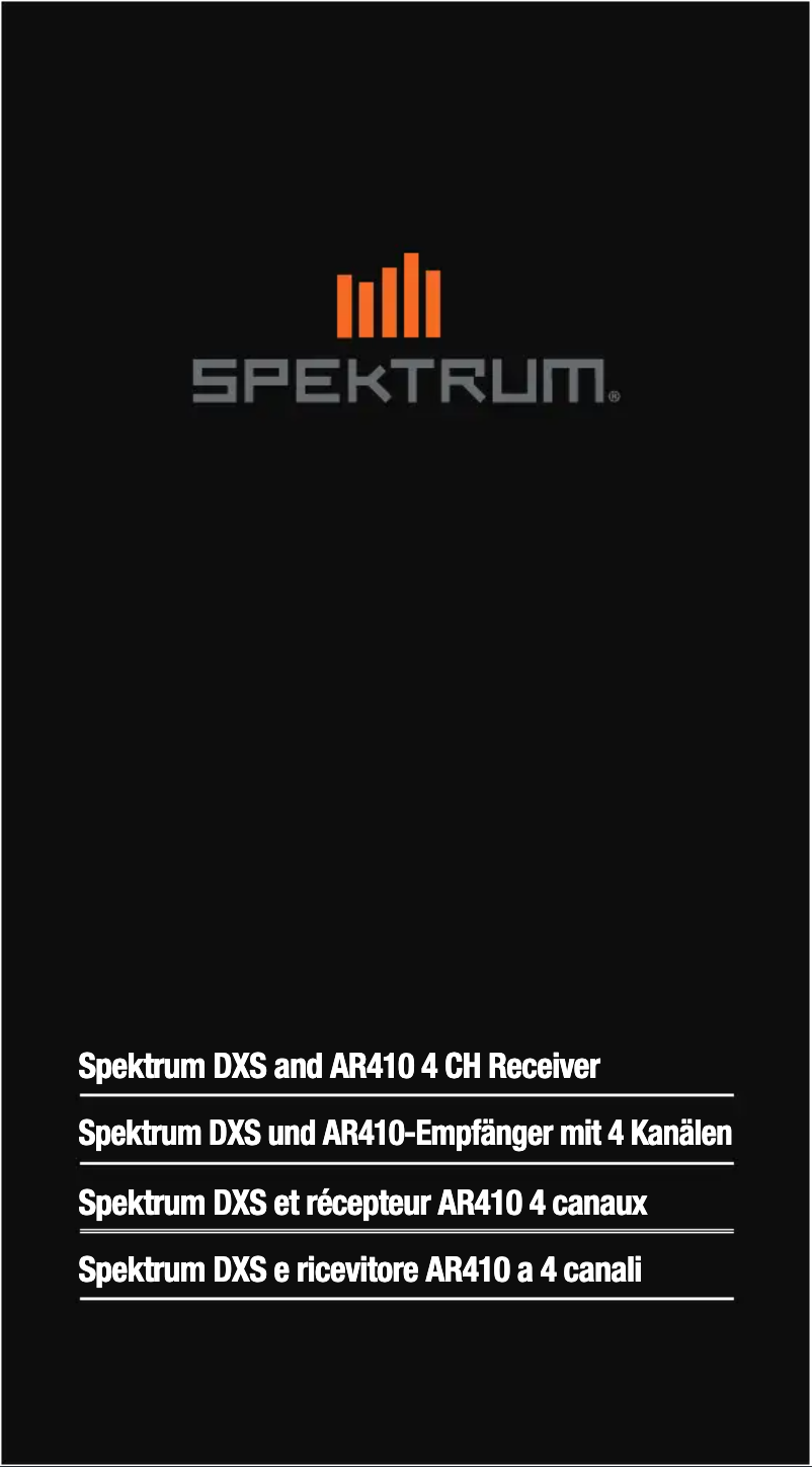 Page 1 de la notice Manuel utilisateur Spektrum DXS