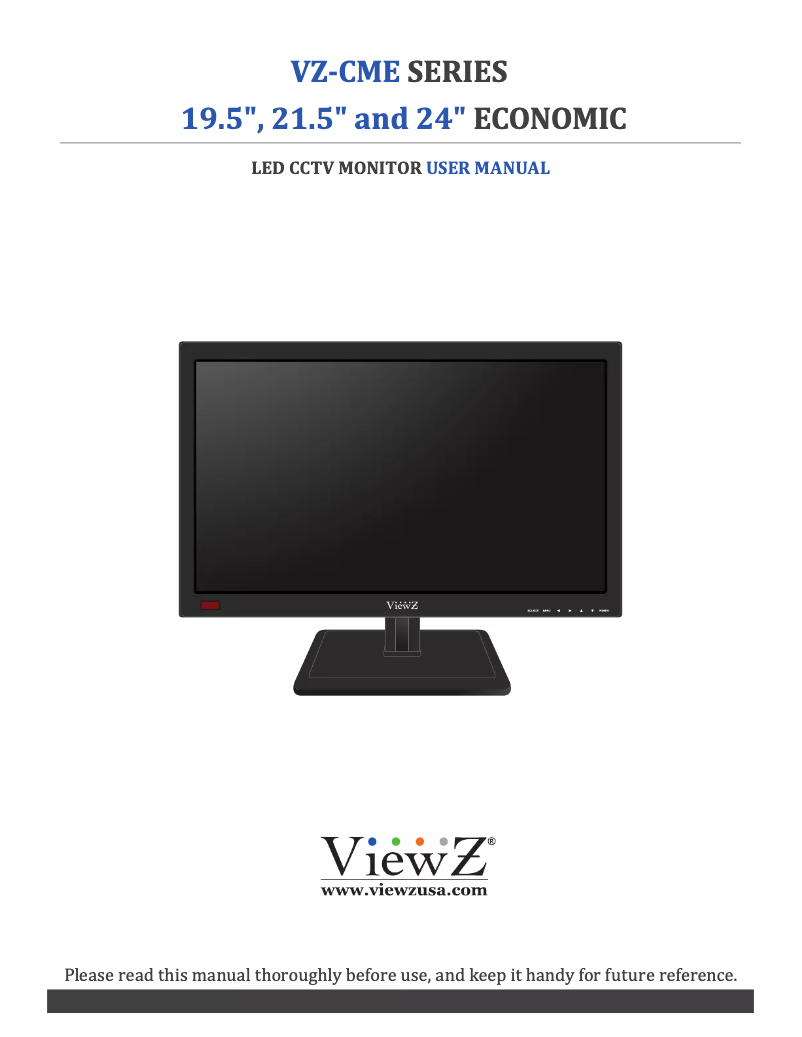 Page n°1 - Manuel utilisateur ViewZ VZ-19CME