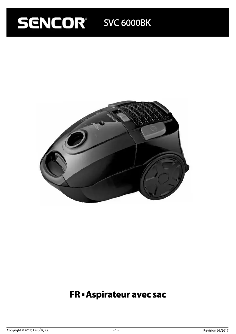 Page n°1 - Manuel utilisateur Sencor SVC 6000BK