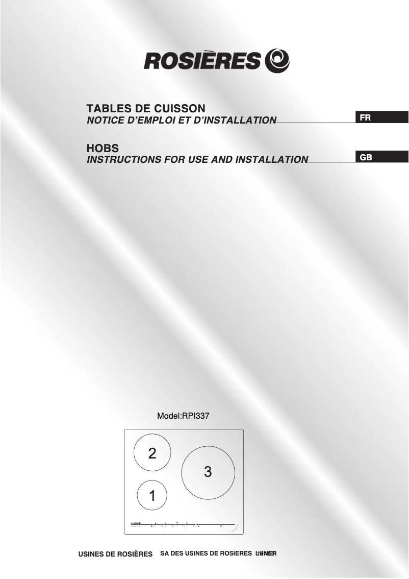 Image de la première page du manuel de l'appareil RPI 337