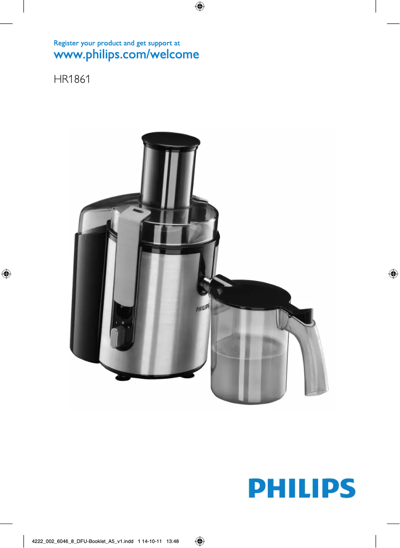 Image de la première page du manuel de l'appareil Aluminium Collection HR186