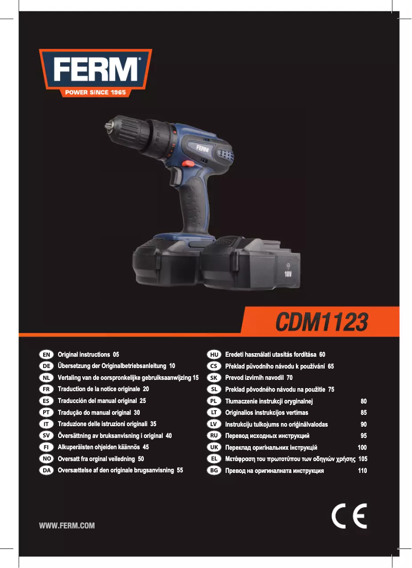 Page n°1 - Manuel utilisateur Ferm CDM1123