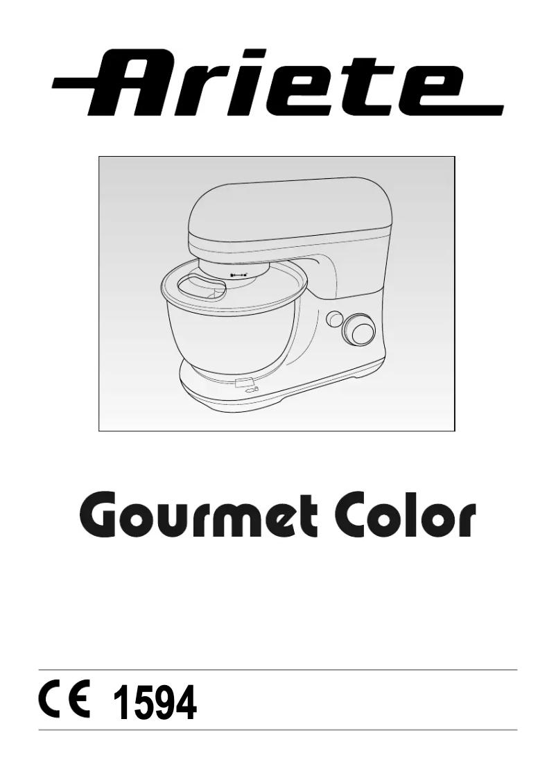 Page 1 de la notice Manuel utilisateur Ariete Gourmet Color