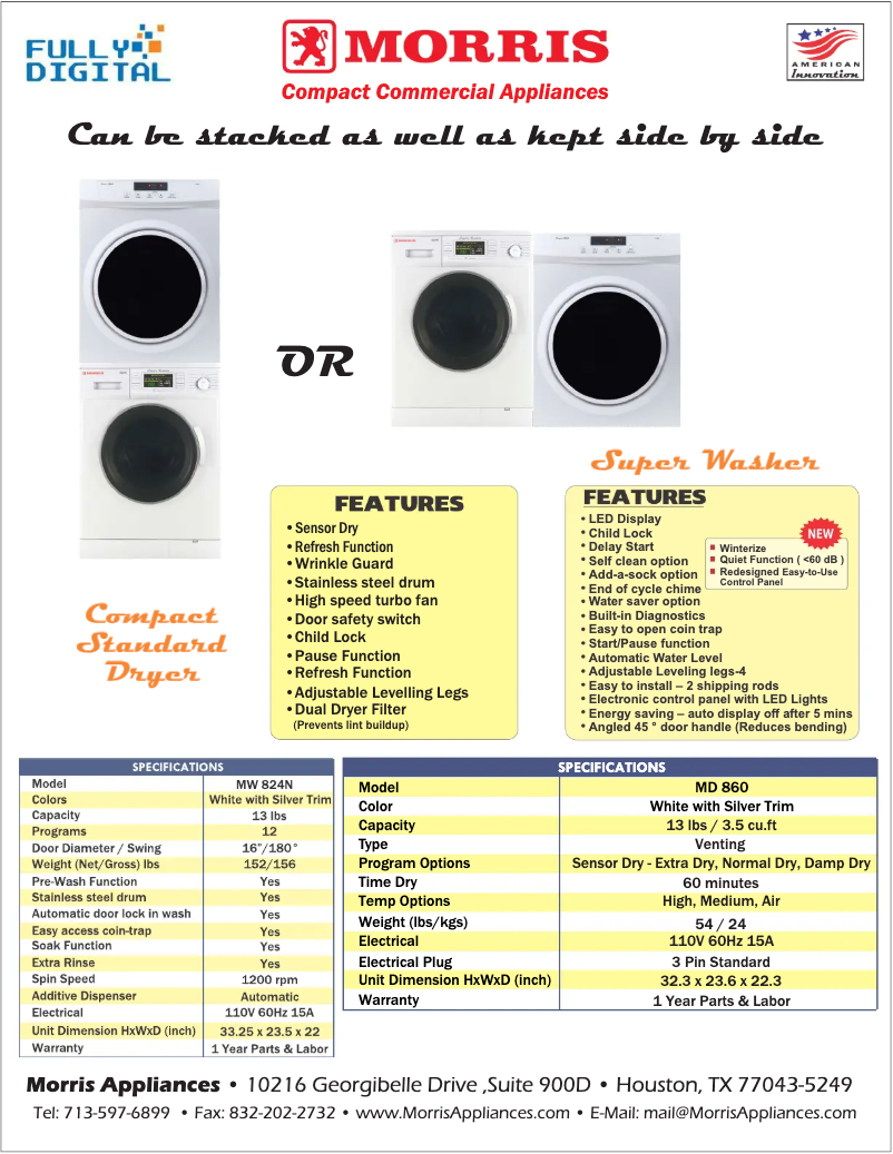 Page n°1 - Manuel utilisateur Morris MD 860