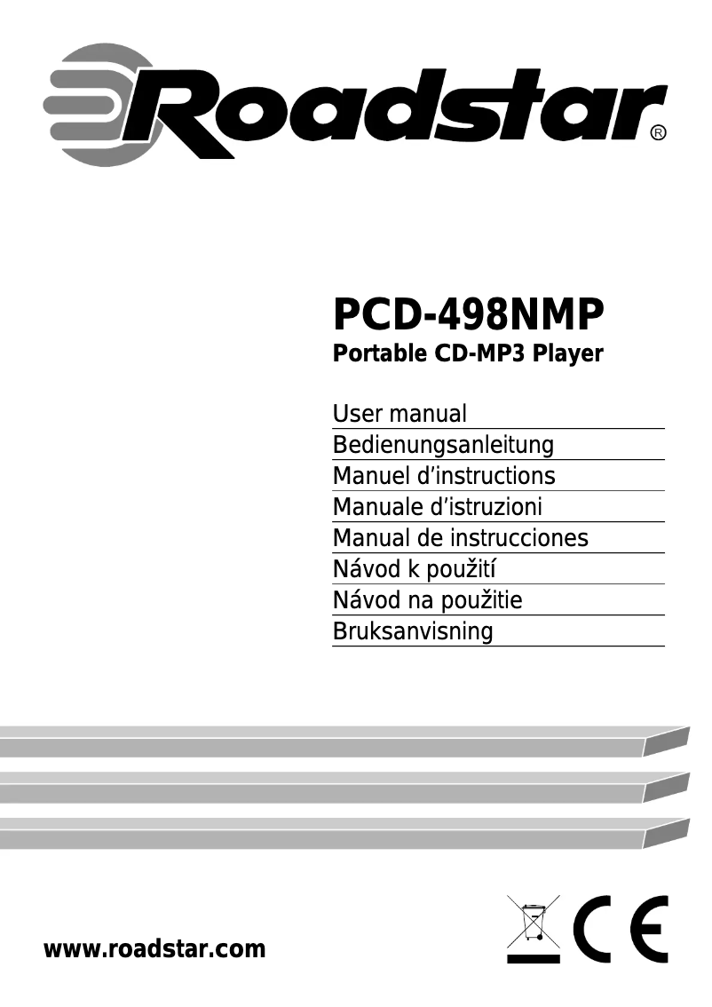 Page n°1 - Mode d'emploi Roadstar PCD-498NMP