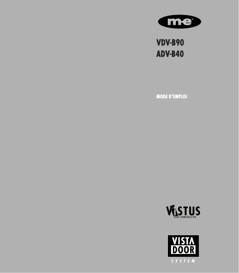 Page 1 de la notice Manuel utilisateur m-e VDV-B90