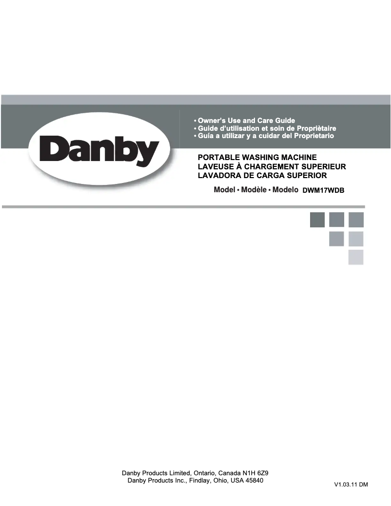 Page 1 de la notice Mode d'emploi Danby DWM17WDB