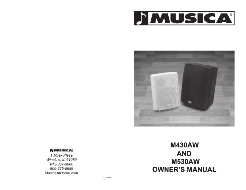 Page n°1 - Manuel utilisateur MTX Audio Musica M530AW