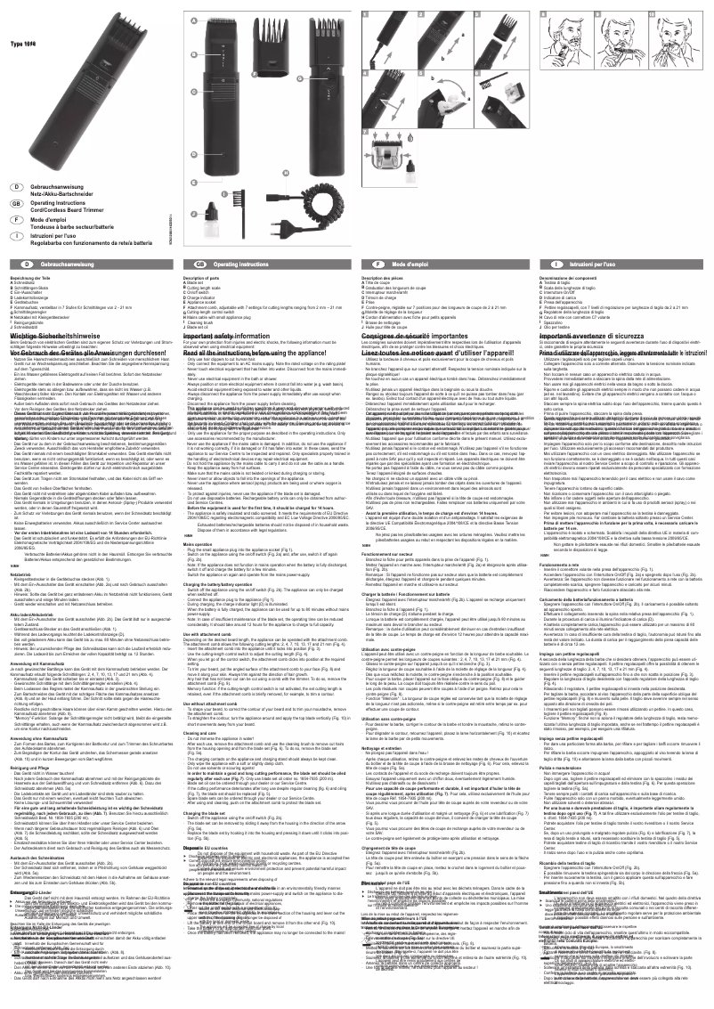Page 1 de la notice Manuel utilisateur Moser Classic A 1040