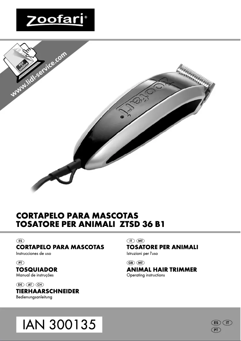 Page n°1 - Manuel utilisateur Zoofari ZTSD 36 B1
