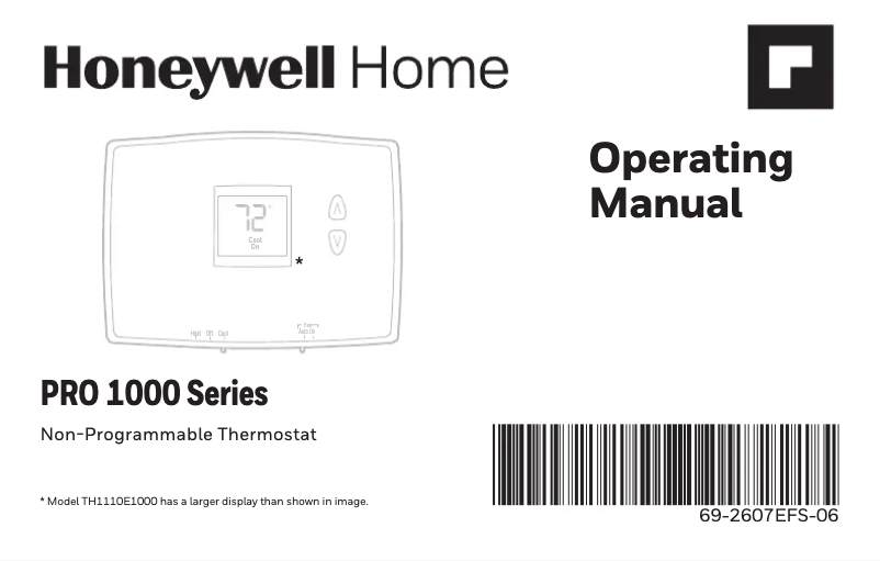 Page 1 de la notice Manuel utilisateur Honeywell TH1210DH1001/U