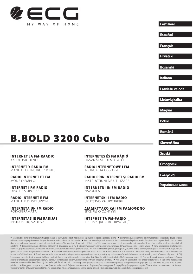 Page n°1 - Manuel utilisateur ECG B.BOLD 3200 Cubo