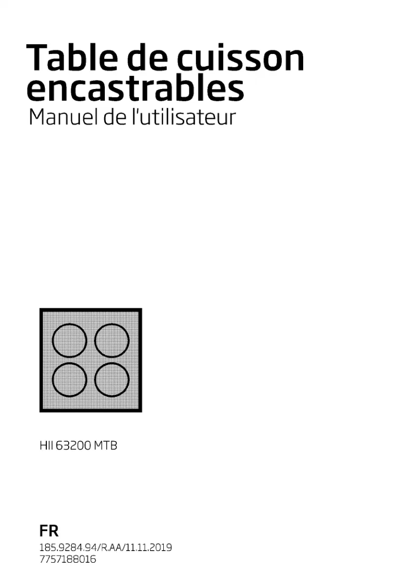 Image de la première page du manuel de l'appareil HII63200MTB