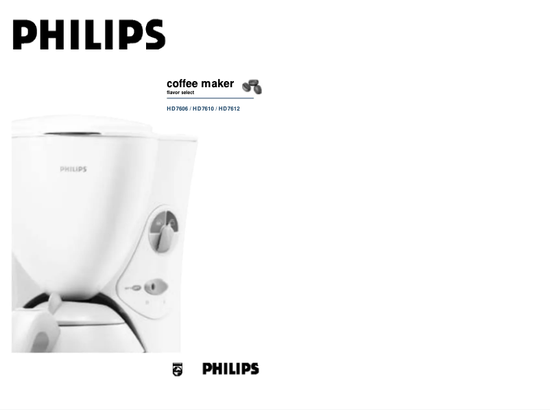 Page n°1 - Manuel utilisateur Philips Cafe Delice HD7606