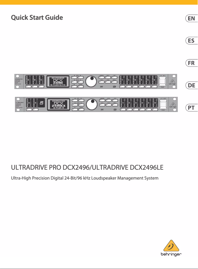 Page n°1 - Manuel utilisateur Behringer Ultradrive DCX2496LE