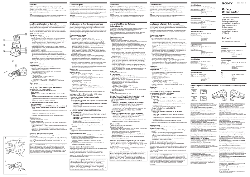 Image de la première page du manuel de l'appareil RM-X4S
