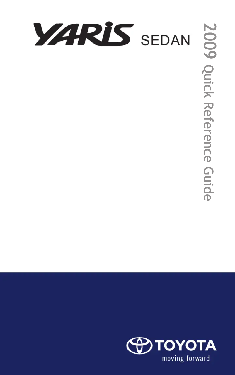 Page 1 de la notice Manuel utilisateur Toyota Yaris Sedan (2009)