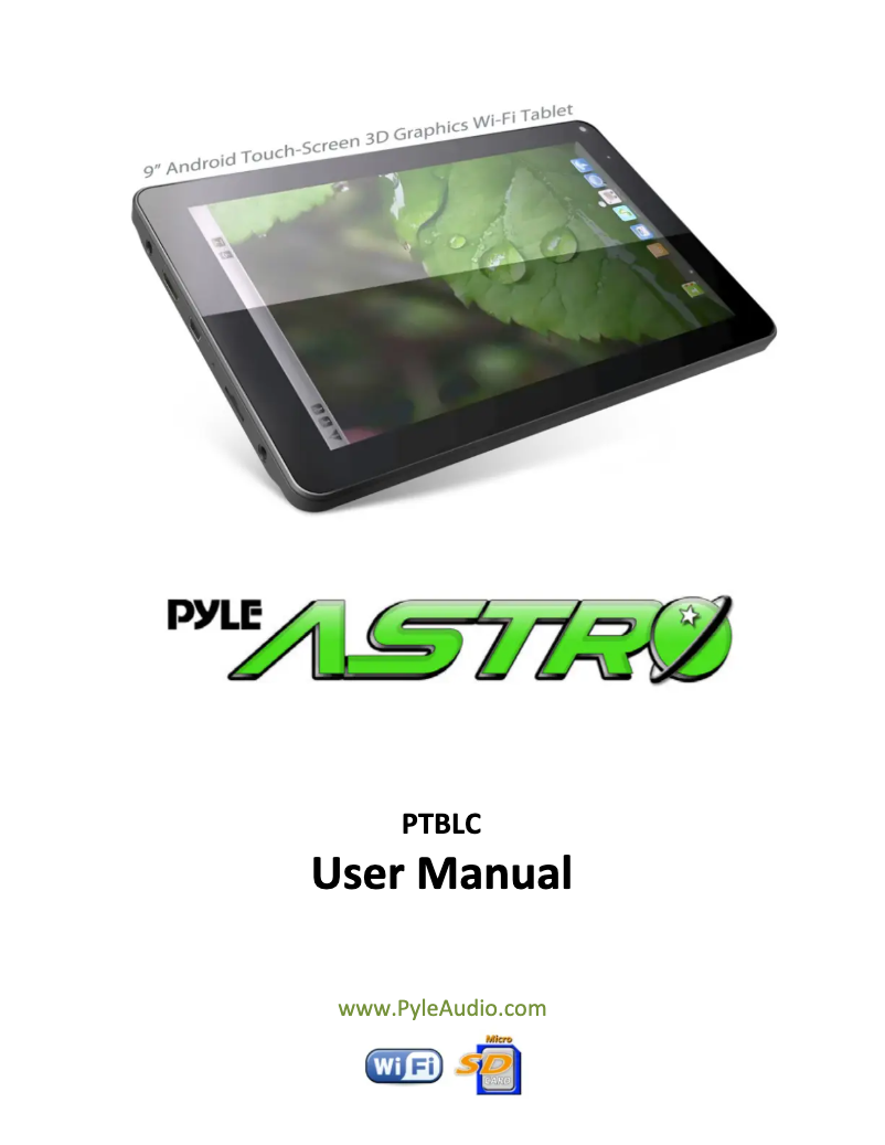 Page 1 de la notice Manuel utilisateur Pyle Astro PTBL9C
