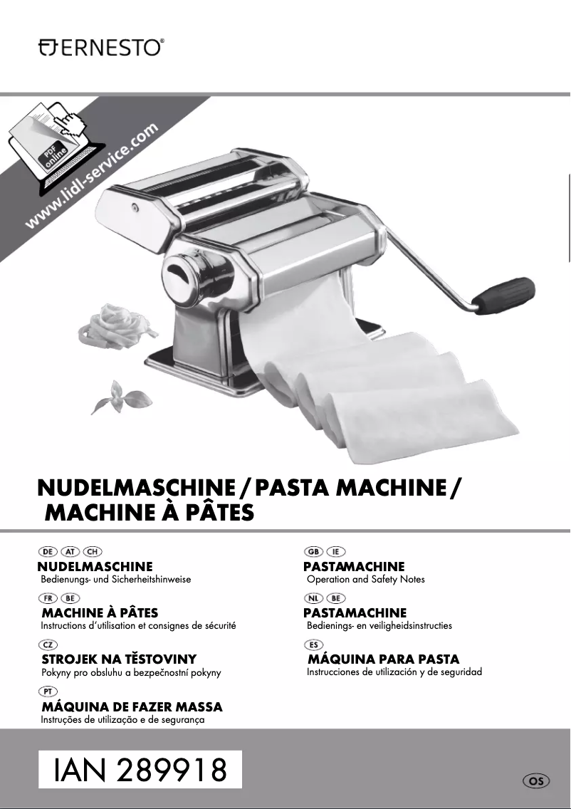 Page 1 de la notice Manuel utilisateur Ernesto IAN 289918