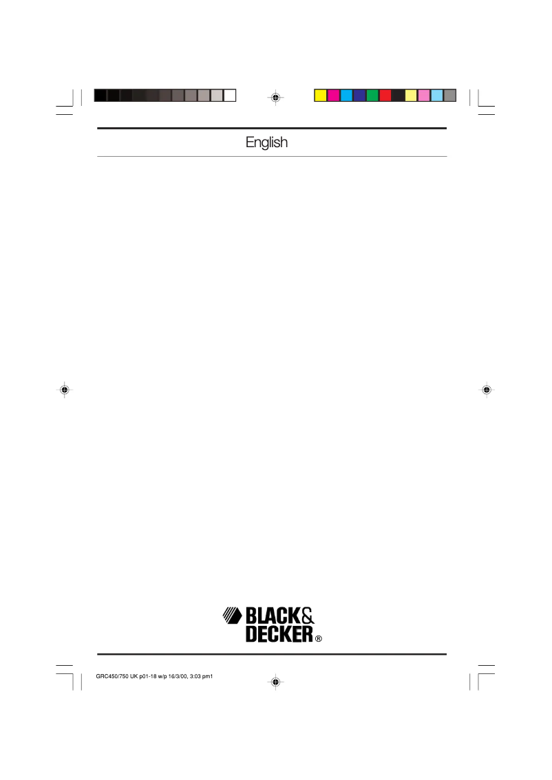 Page 1 de la notice Manuel utilisateur Black & Decker GRC450