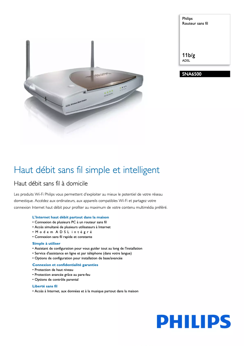 Image de la première page du manuel de l'appareil SNA6500