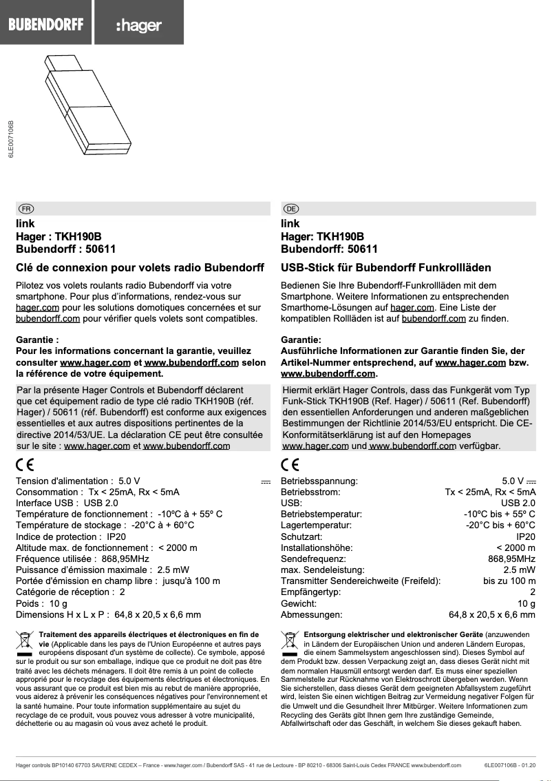 Image de la première page du manuel de l'appareil TKH190B