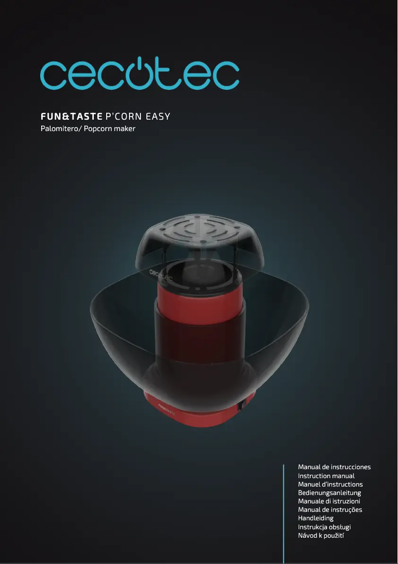 Page 1 de la notice Manuel utilisateur Cecotec Fun&Taste P’Corn Easy