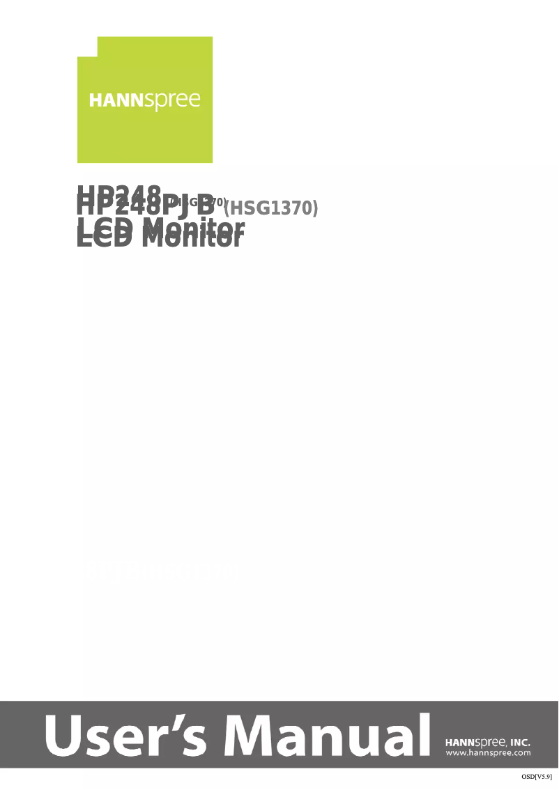 Page 1 de la notice Manuel utilisateur Hannspree Hanns.G HP 248 PJB