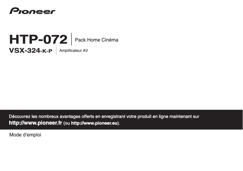 Page 1 de la notice Manuel utilisateur Pioneer HTP-072