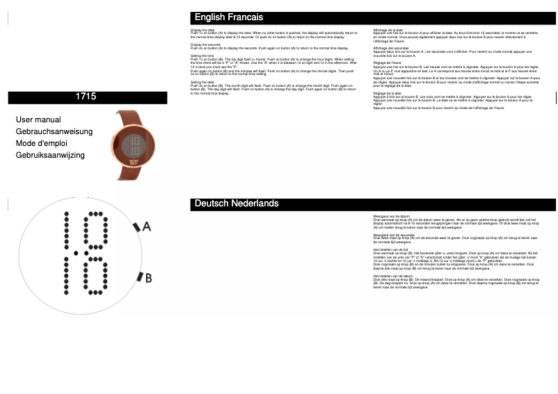 Image de la première page du manuel de l'appareil Kate 1715