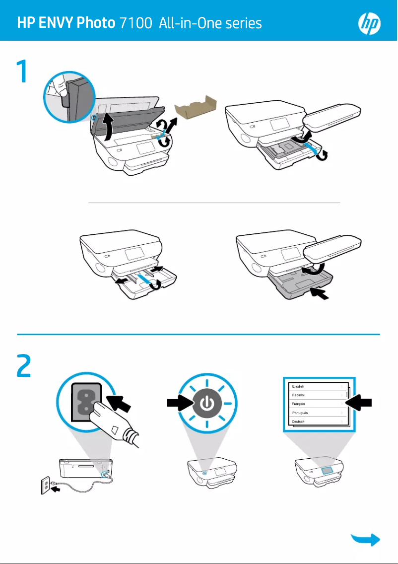 Image de la première page du manuel de l'appareil ENVY Photo 7100