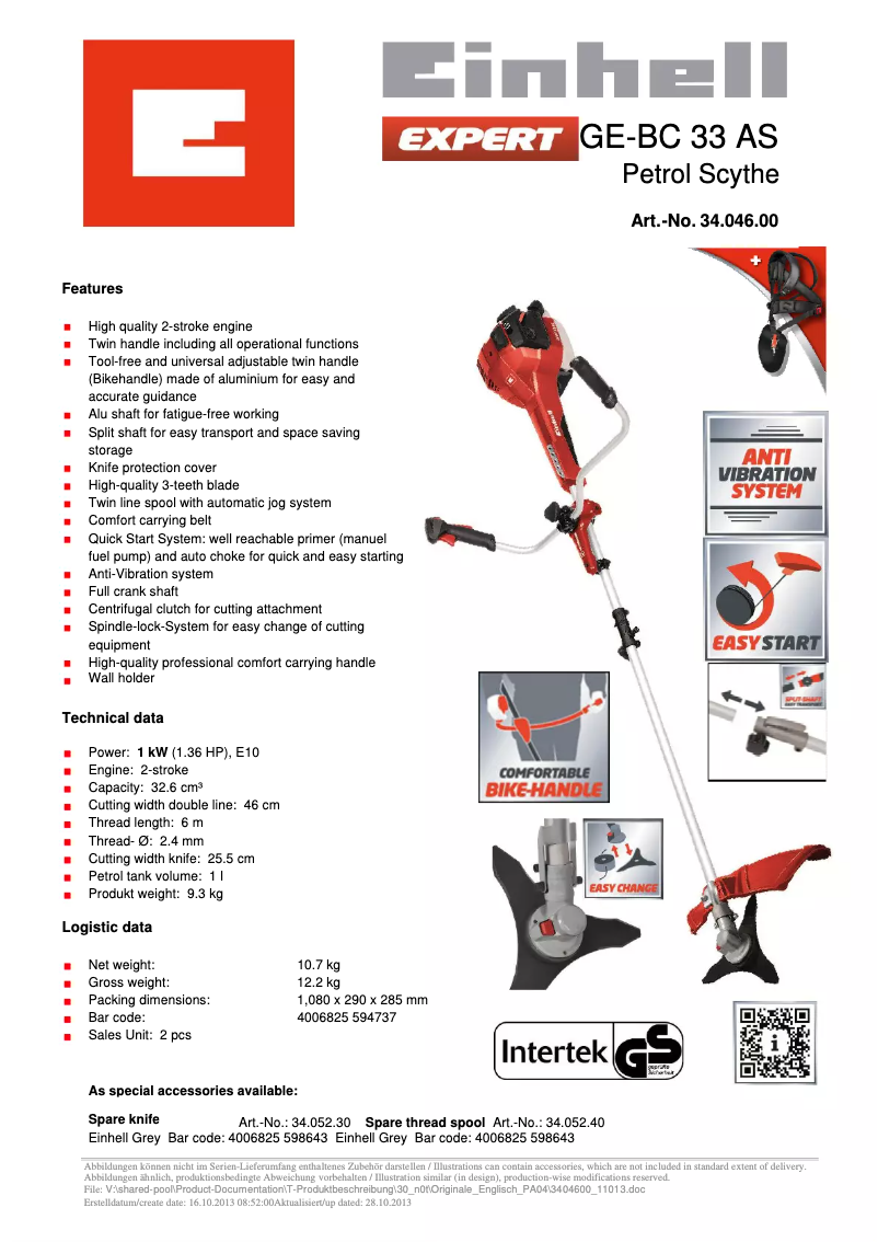 Image de la première page du manuel de l'appareil GE-BC 33 AS