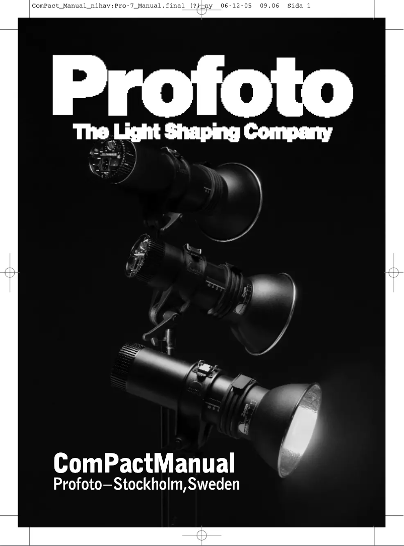 Page 1 de la notice Manuel utilisateur Profoto Compact 300