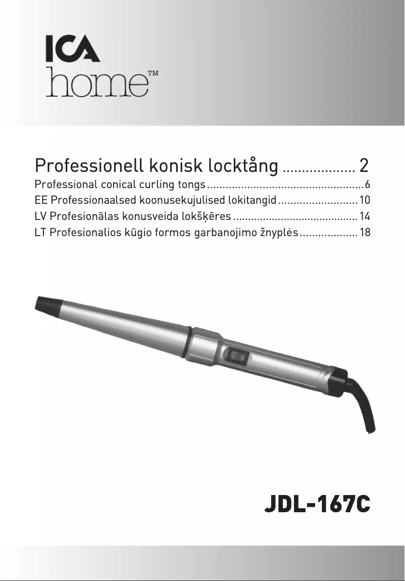 Image de la première page du manuel de l'appareil JDL-167C