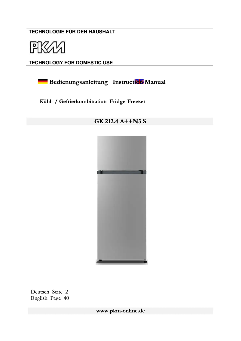 Image de la première page du manuel de l'appareil GK212.4A++N3 S