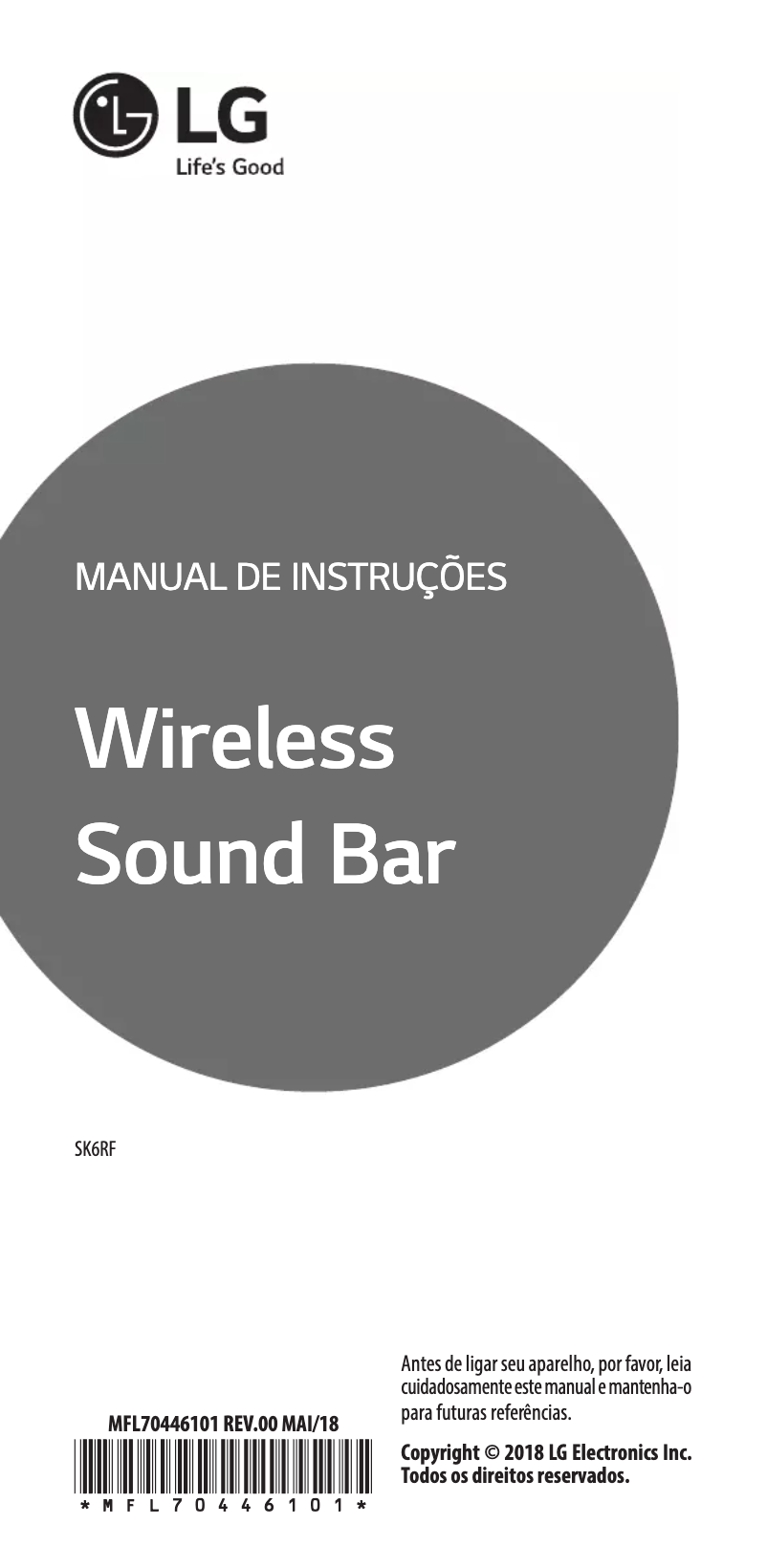 Page 1 de la notice Manuel utilisateur LG SK6RF