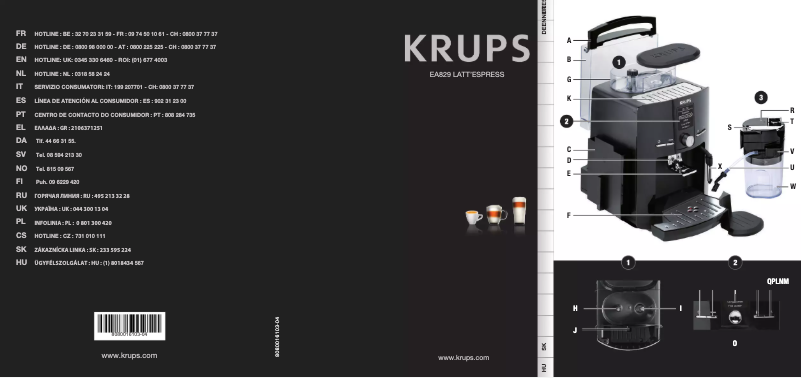 Page n°1 - Manuel utilisateur Krups Latt'Espress EA829