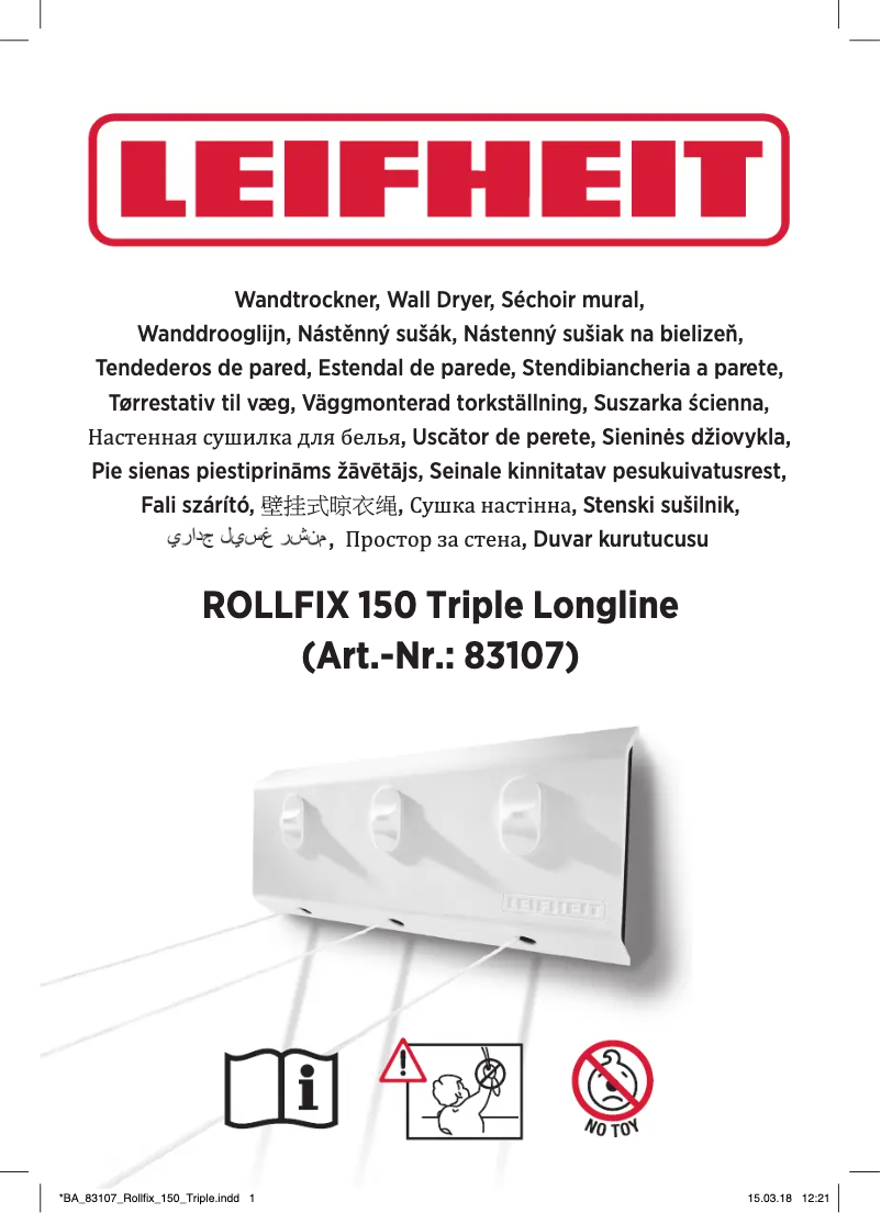 Image de la première page du manuel de l'appareil Rollfix 150 Triple Longline
