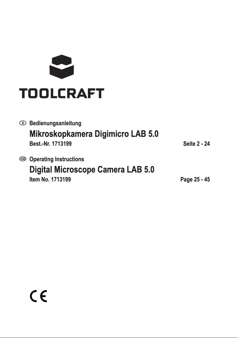 Page 1 de la notice Manuel utilisateur Toolcraft LAB 5.0