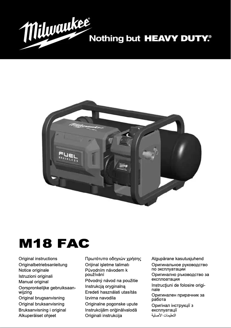 Page n°1 - Manuel utilisateur Milwaukee M18 FAC