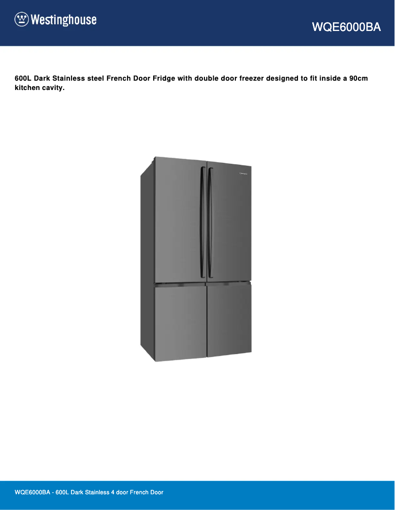 Image de la première page du manuel de l'appareil WQE6000BA