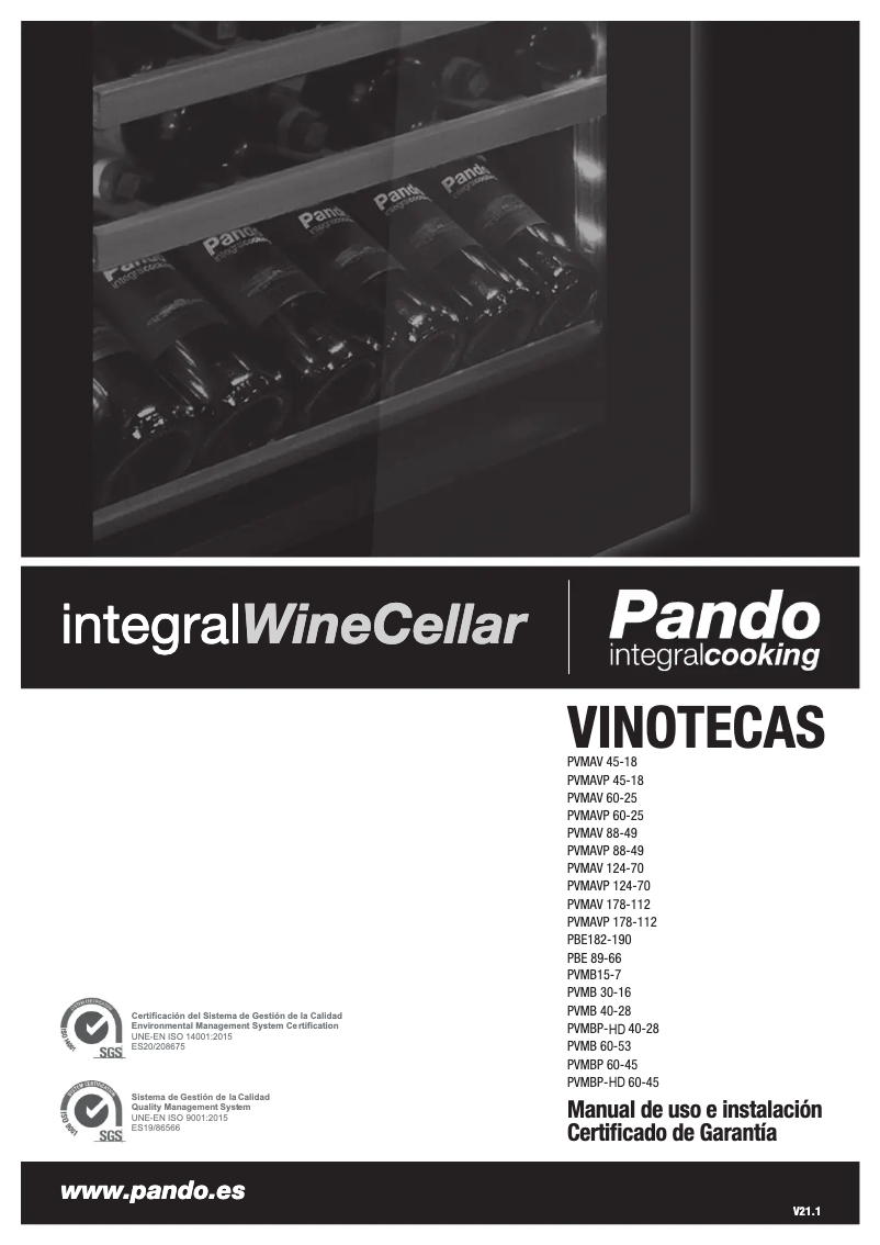 Page n°1 - Manuel utilisateur Pando PVMA 178-112 PAL