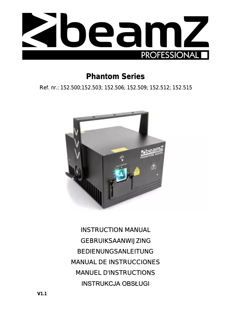 Página 1 del manual Manual de usuario BeamZ The Phantom 1600