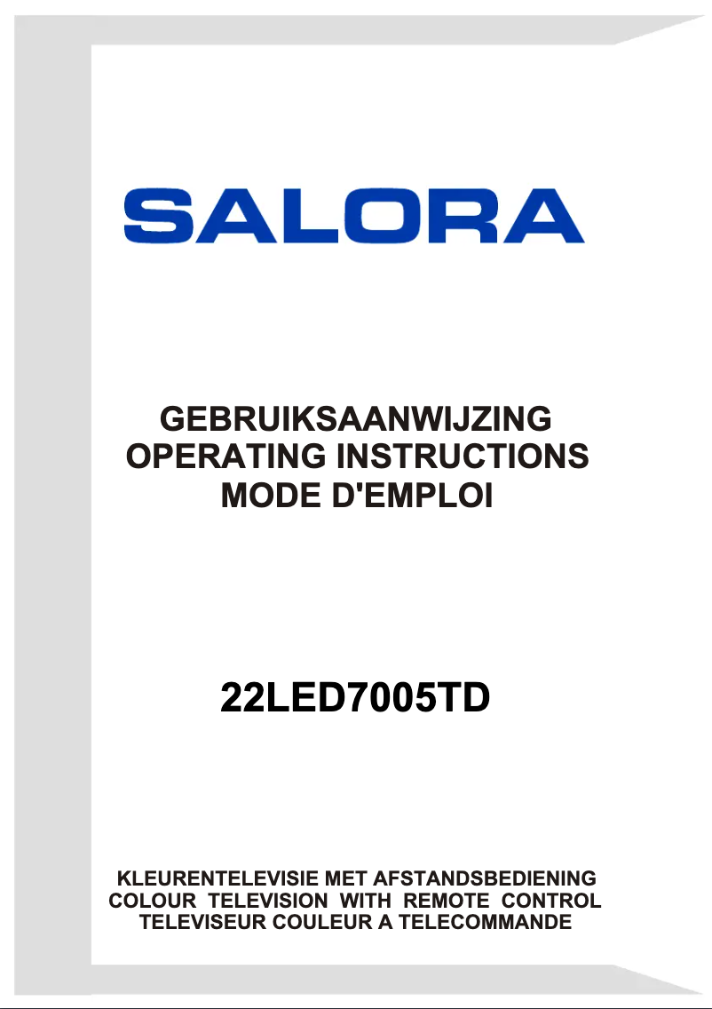 Page n°1 - Manuel utilisateur Salora 22LED7015TDW