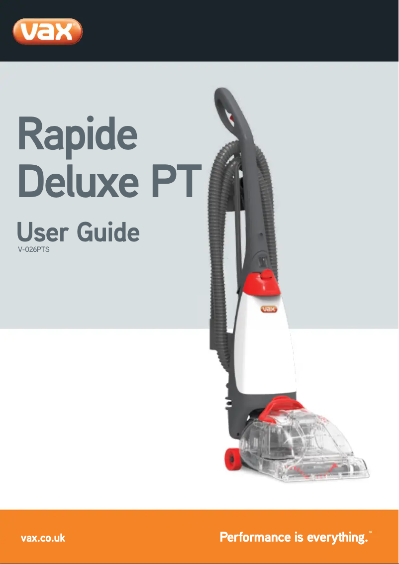Página 1 del manual Manual de usuario Vax Rapide Deluxe Pre-Treatment V-026PTS