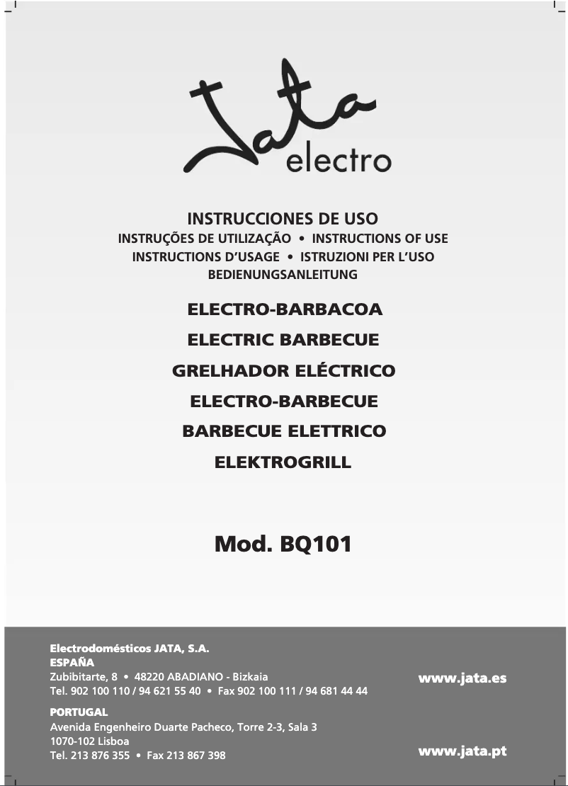 Page n°1 - Manuel utilisateur Jata BQ101