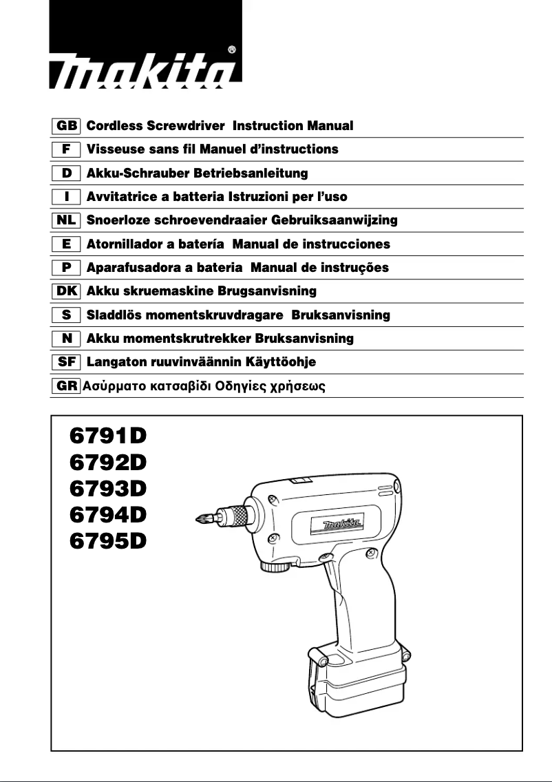 Page n°1 - Manuel utilisateur Makita 6795D