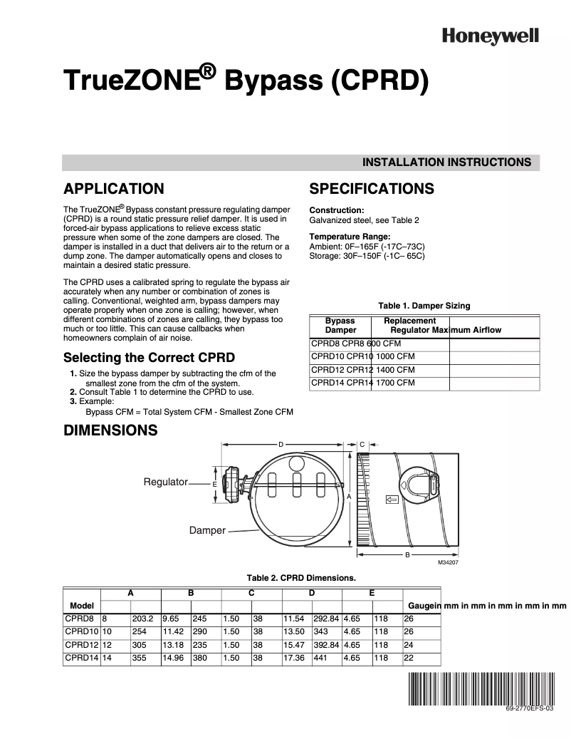 Image de la première page du manuel de l'appareil TrueZONE Bypass CPRD10