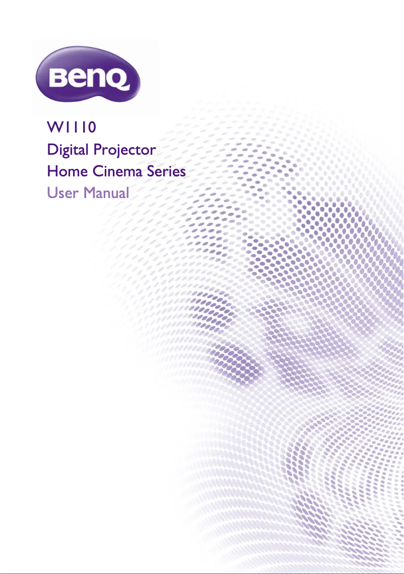 Page n°1 - Manuel utilisateur BenQ W1110