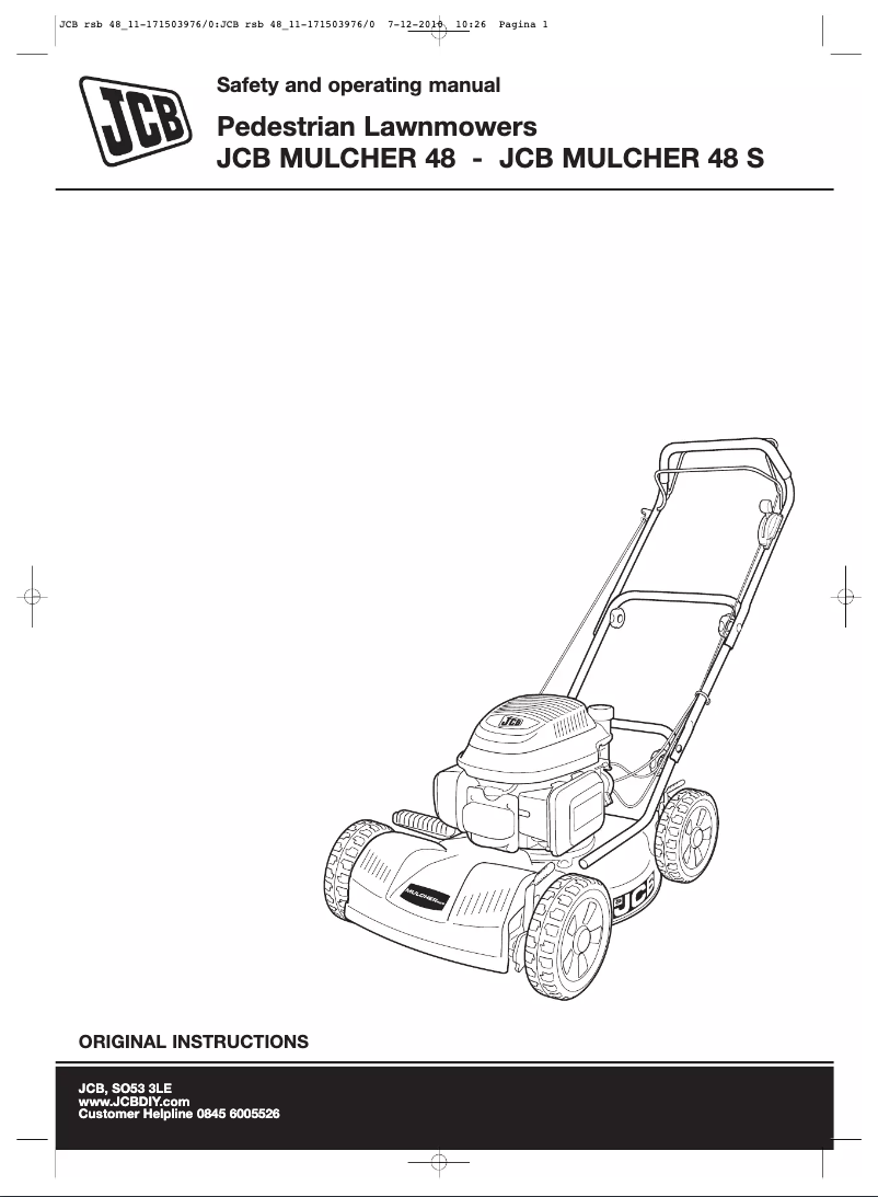 Página 1 del manual Manual de usuario JCB Mulcher 48